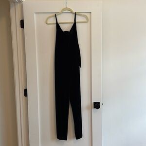 Banana Republic black and white velvet jumpsuit